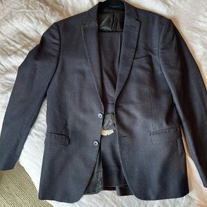 Zara Mens Suit in Navy Blue with white pin dots - 38R